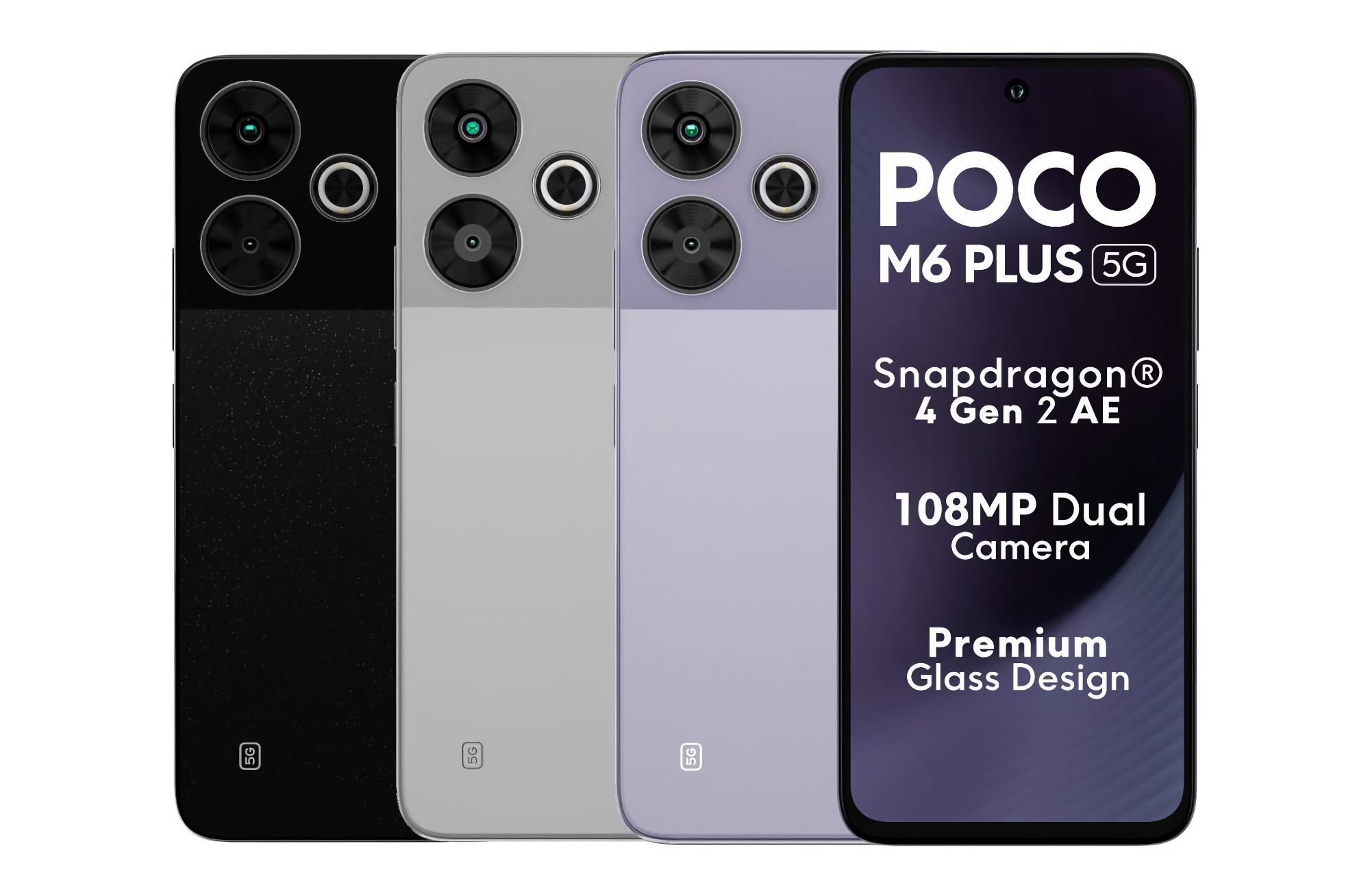 POCO M6 Plus 5G: tela de 120 Hz, chip Snapdragon 4 Gen 2 AE, câmera de 108 MP e preço inicial de US$ 160