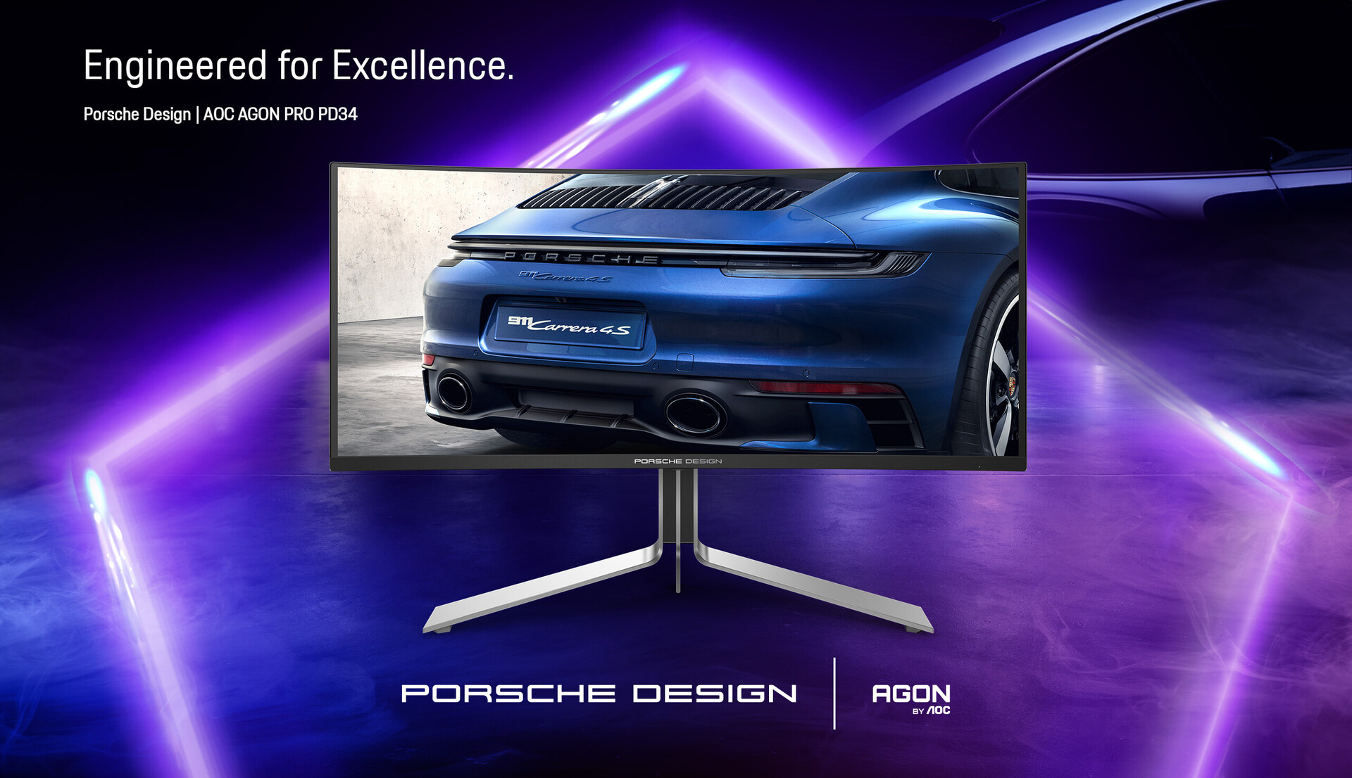 AGON PRO PD34: Um novo monitor de jogos QD-OLED da AOC e Porsche Design baseado no design do Porsche 911