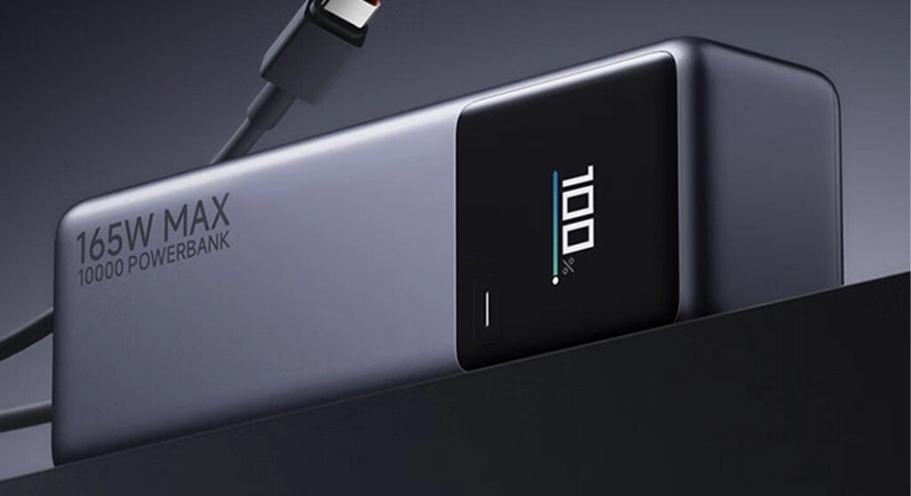 Xiaomi revela Power Bank de 10.000 mAh com tela colorida e potência de 165 W