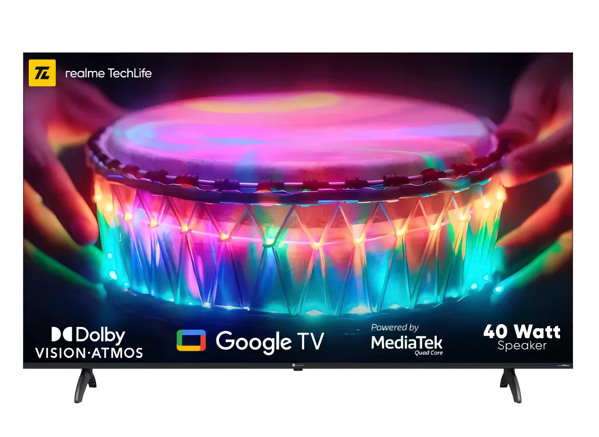 realme TechLife Cinesonic TV: uma gama de smart TVs com telas LED/QLED de 43 a 65 polegadas e Google TV a bordo